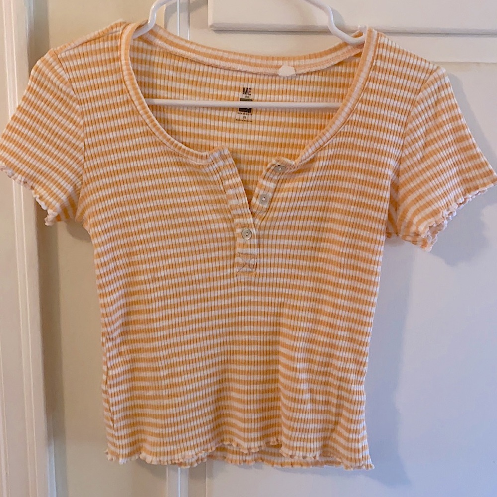 Orange/white stripped top
